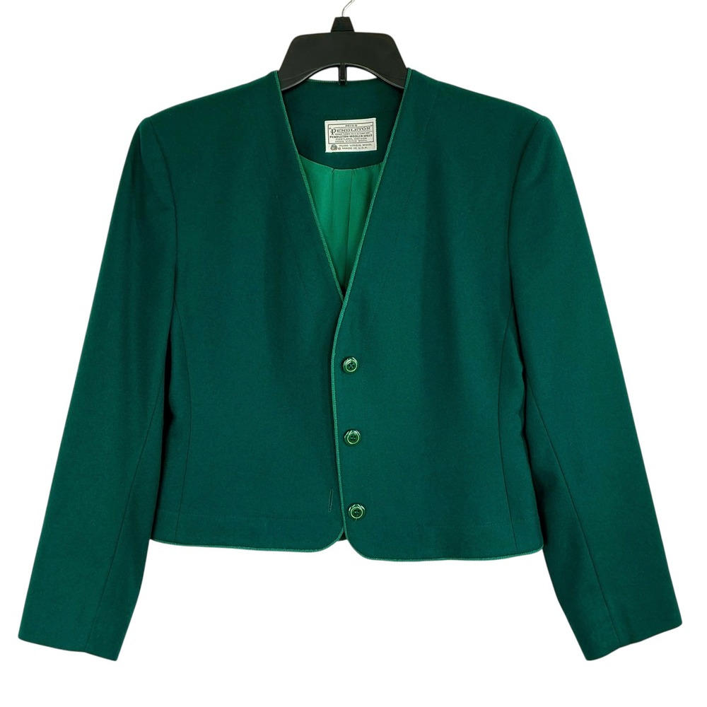 Vintage Miss Pendleton Wool Blazer Women's‎ 4 Emerald Green USA Made 80s 90s
